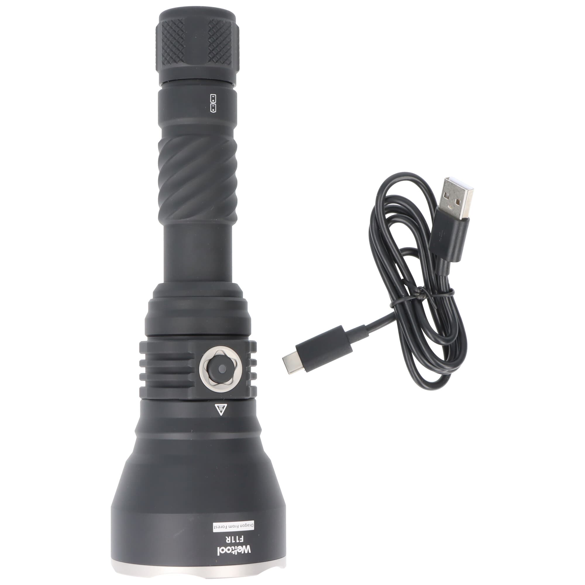 Lampe de poche LED Weltool F11R, énorme portée de faisceau jusqu'à 1 332 mètres, 2 100 lumens, structure de chargement USB-C brevetée